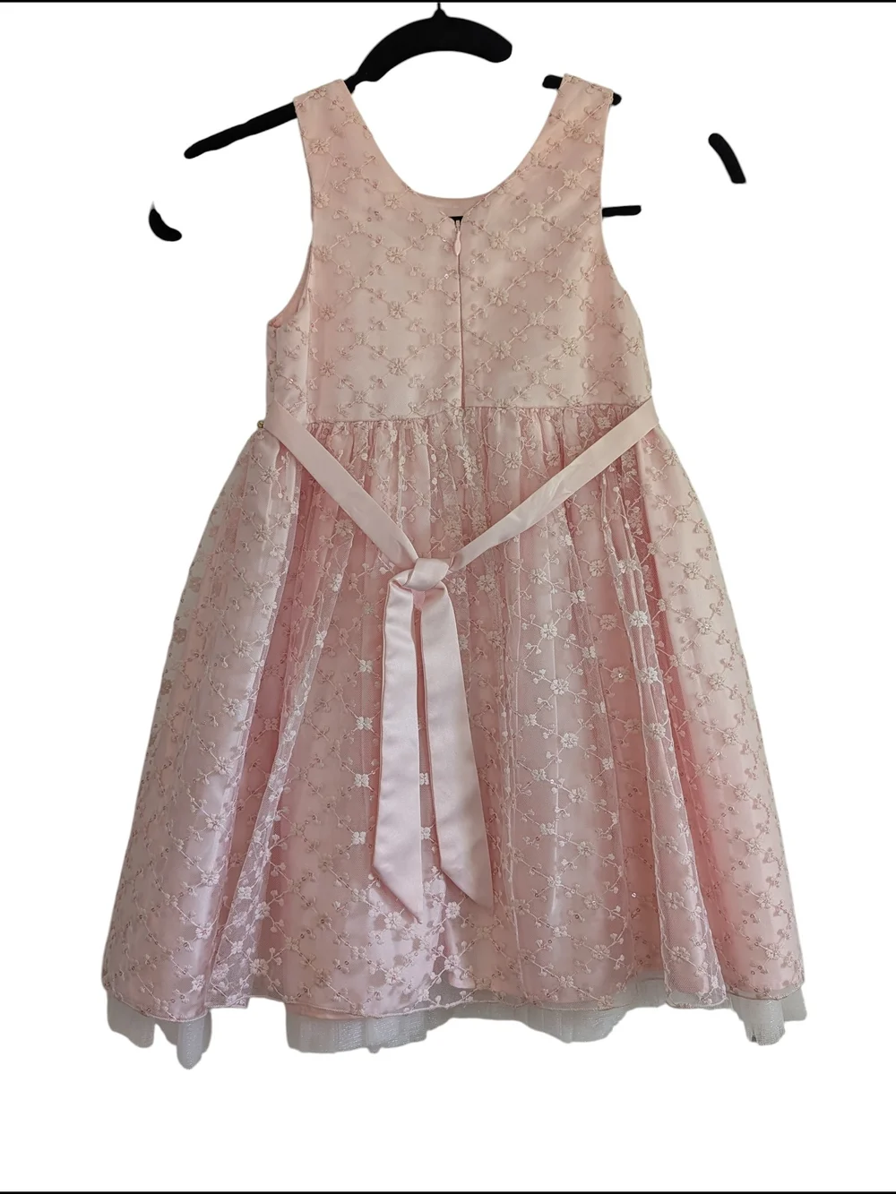American Princess Light Pink Lace Bow Formal Dress for Girls